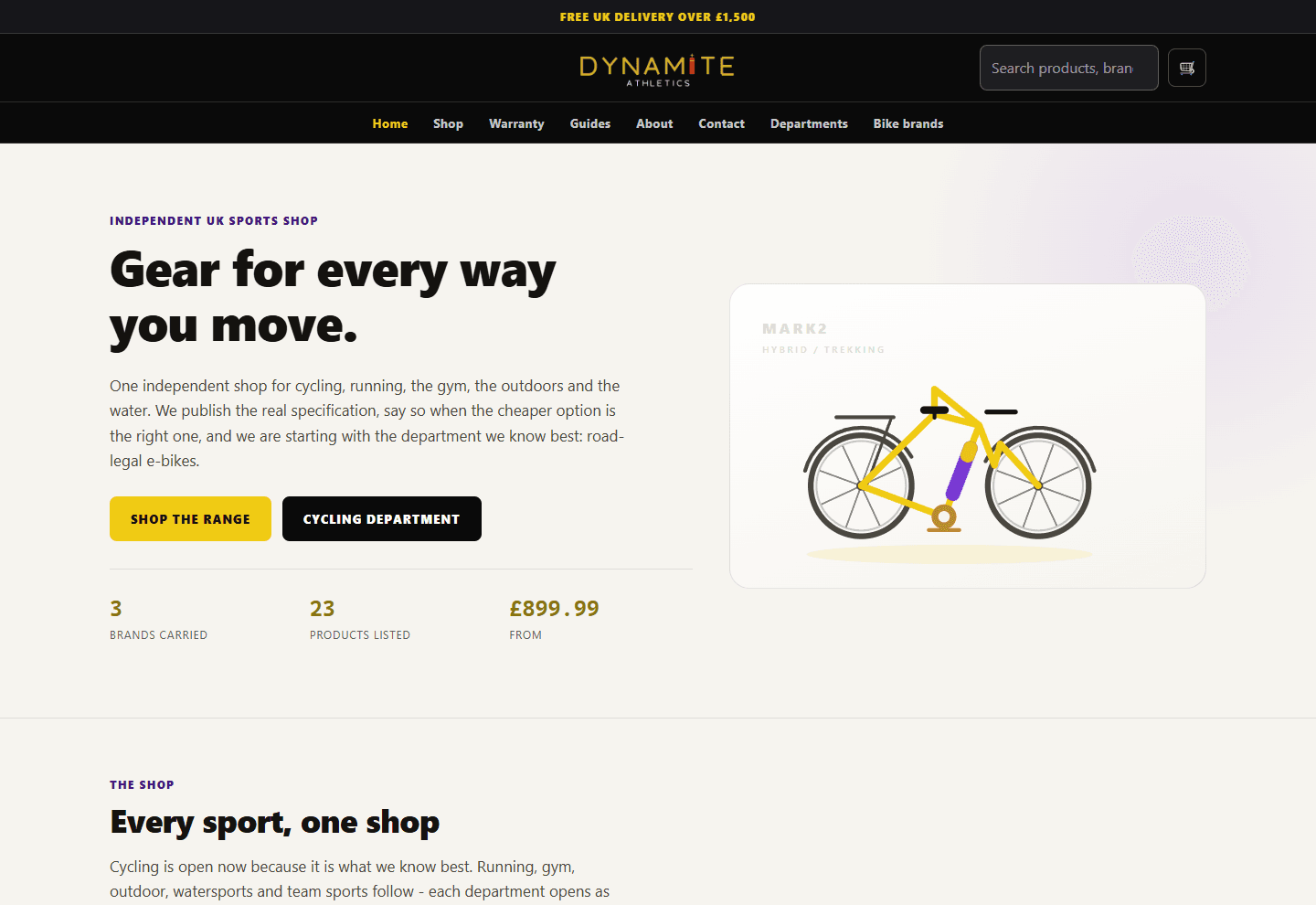 Dynamite Athletics sports retail website designed by Pixelyte