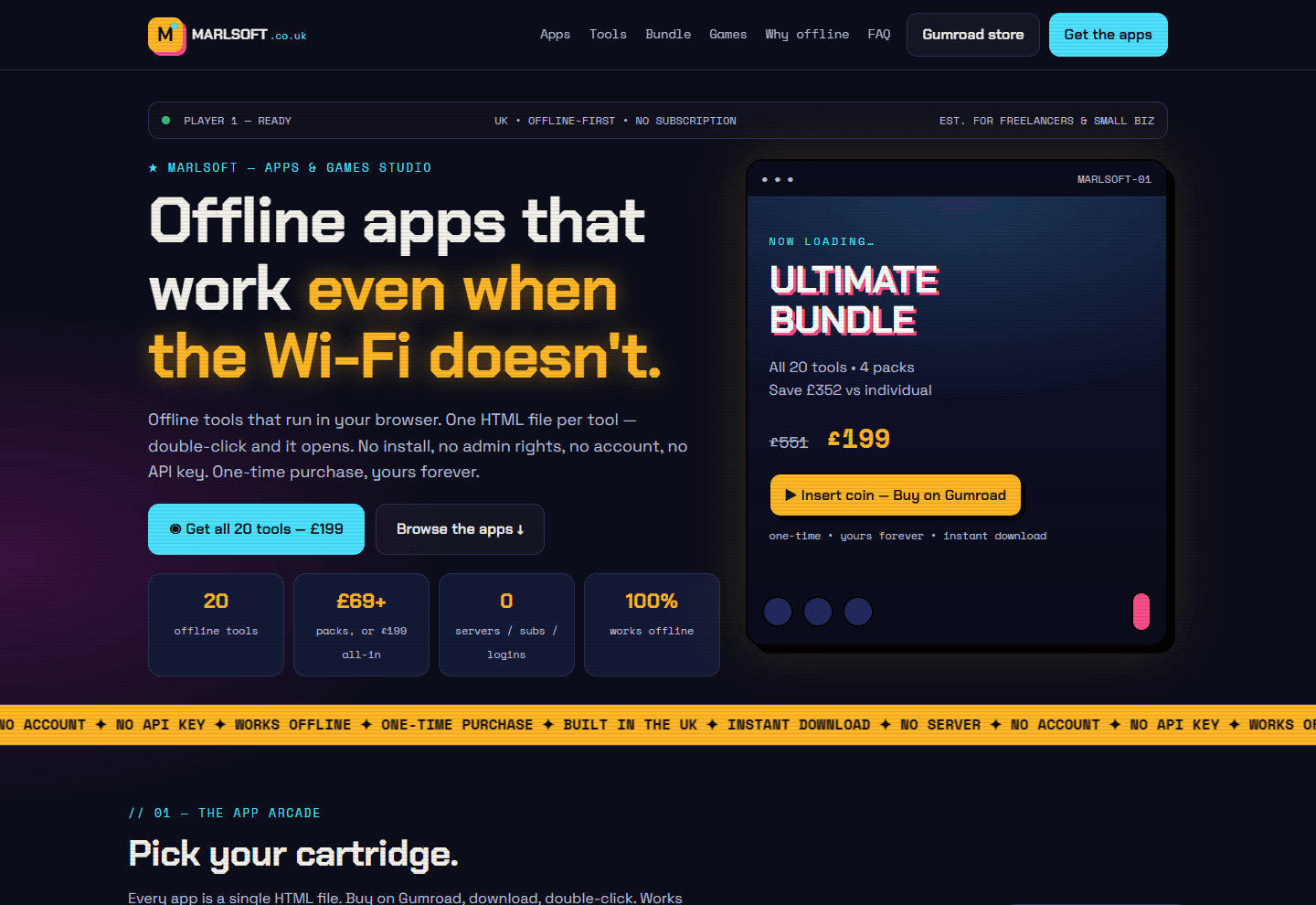 Marlsoft software & games website designed by Pixelyte